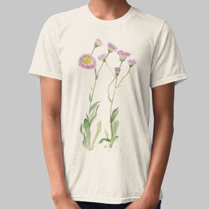 Aspen Fleabane Vintage Floral Print Short Sleeve Graphic Tee T-shirt S M L XL